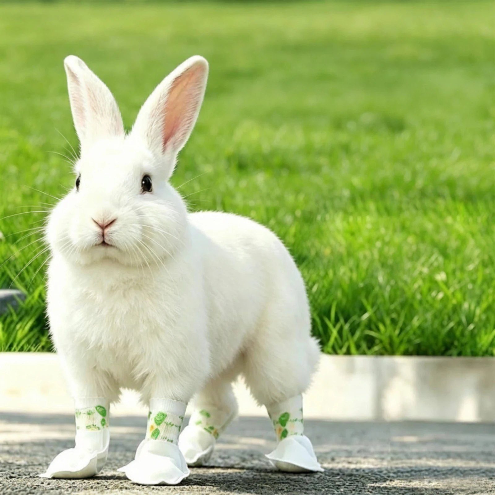 40 Pieces Rabbit Boot Covers with Tie Tape Safeguarding Nonwoven Bunny Shoe Covers Disposable Booties Breathable Pet Apparel