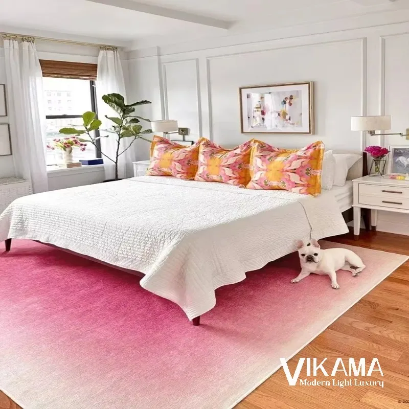 VIKAMA-alfombra de lujo con luz de color degradado, sala de estar, minimalismo, dormitorio, mesita de noche, niña, decoración creativa para el hogar