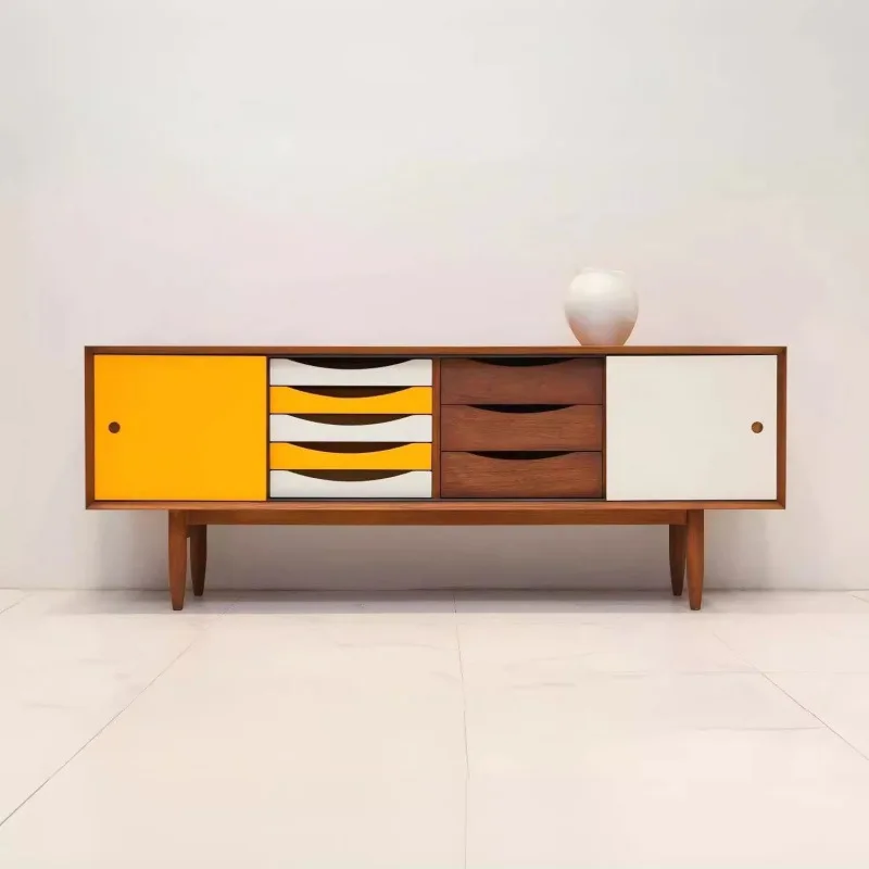 Medieval style design assembled TV cabinet, display side cabinet color long cabinet, furniture medieval locker