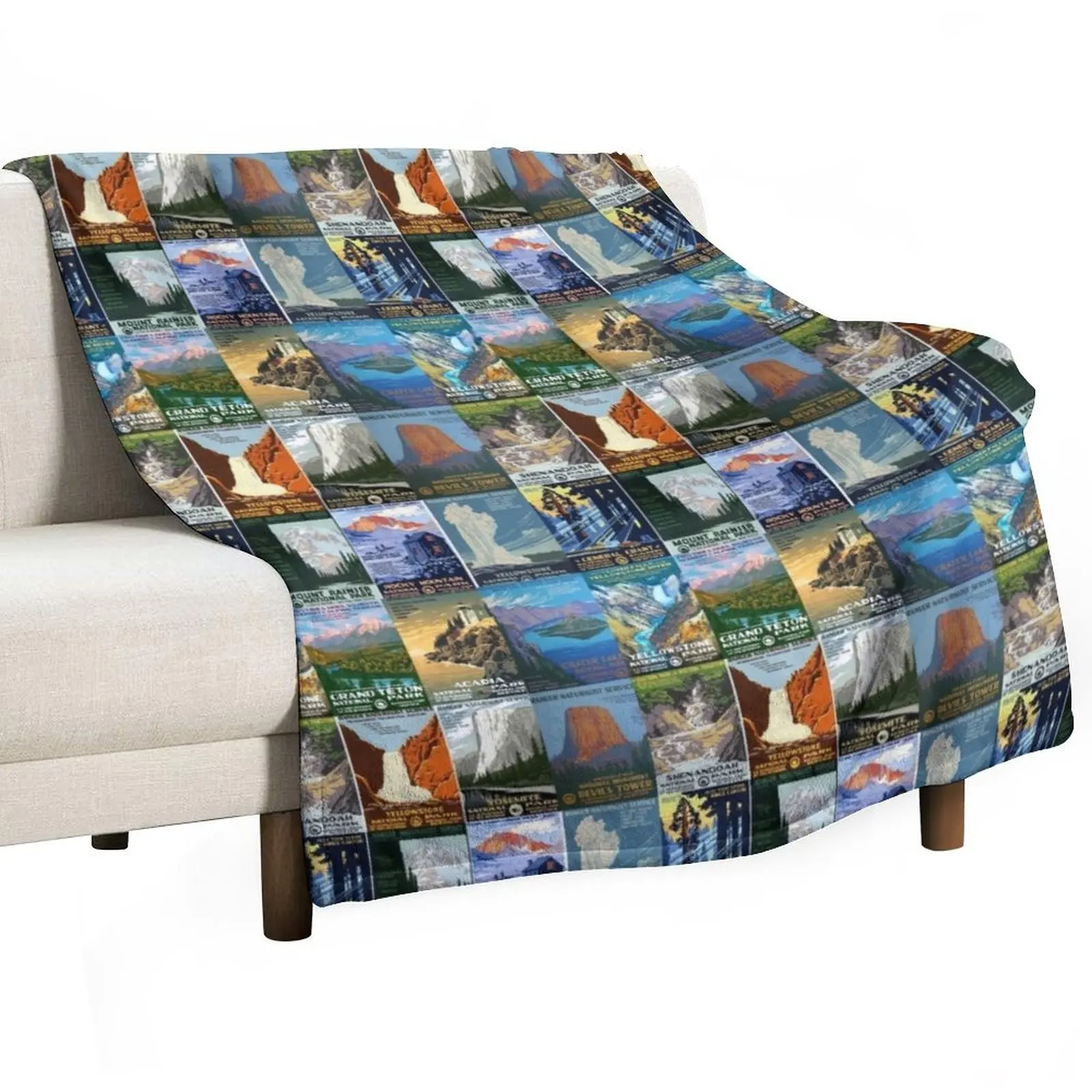 Vintage National Parks Posters Throw Blanket blankets and throws Moving Blankets