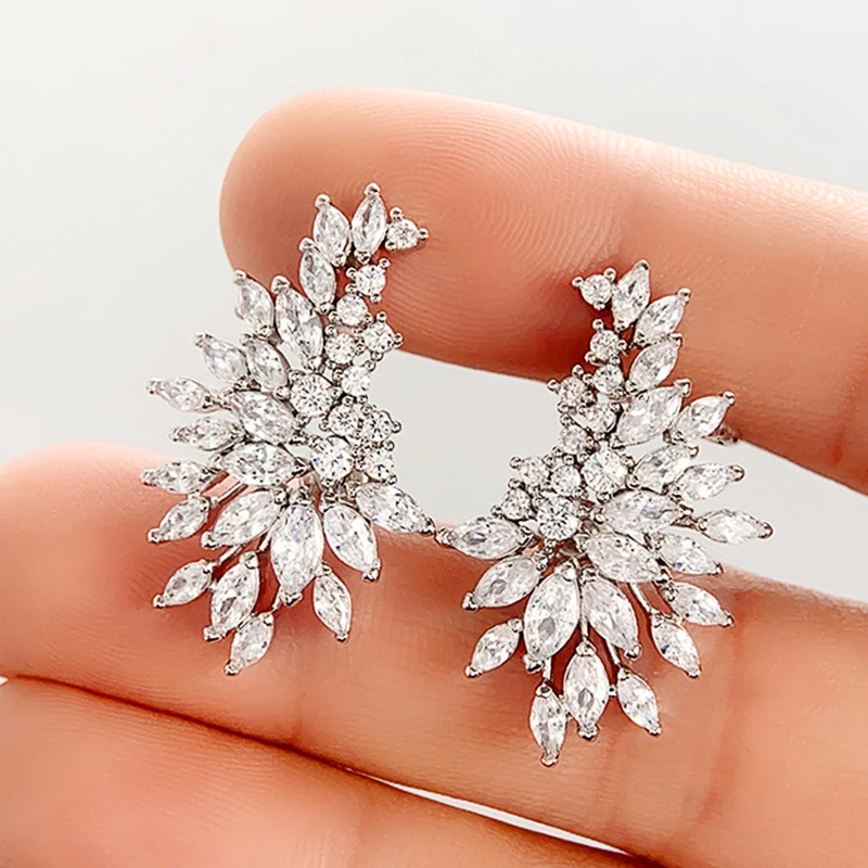 CAOSHI Stylish Lady Engagement Earrings with Brilliant Zirconia Fashion Female Wedding Jewelry Delicate Shinning Accessories