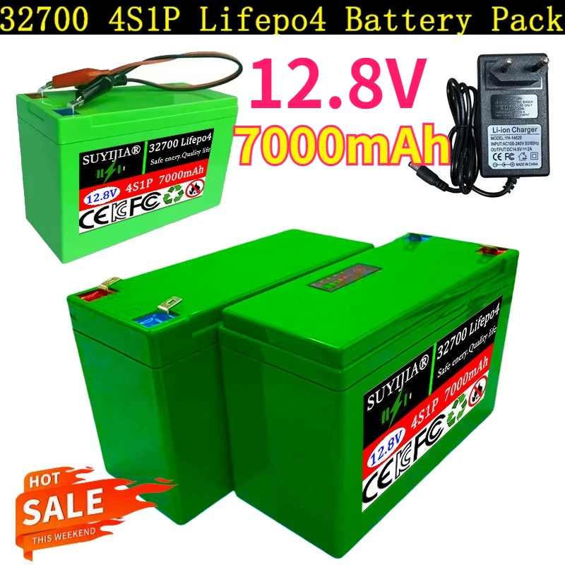 32700 12V Lithium Battery, 7Ah Rechargeable 12V Batteries with Charger, for Sprayer,Children's Toy Car, Electric Blower,Scale