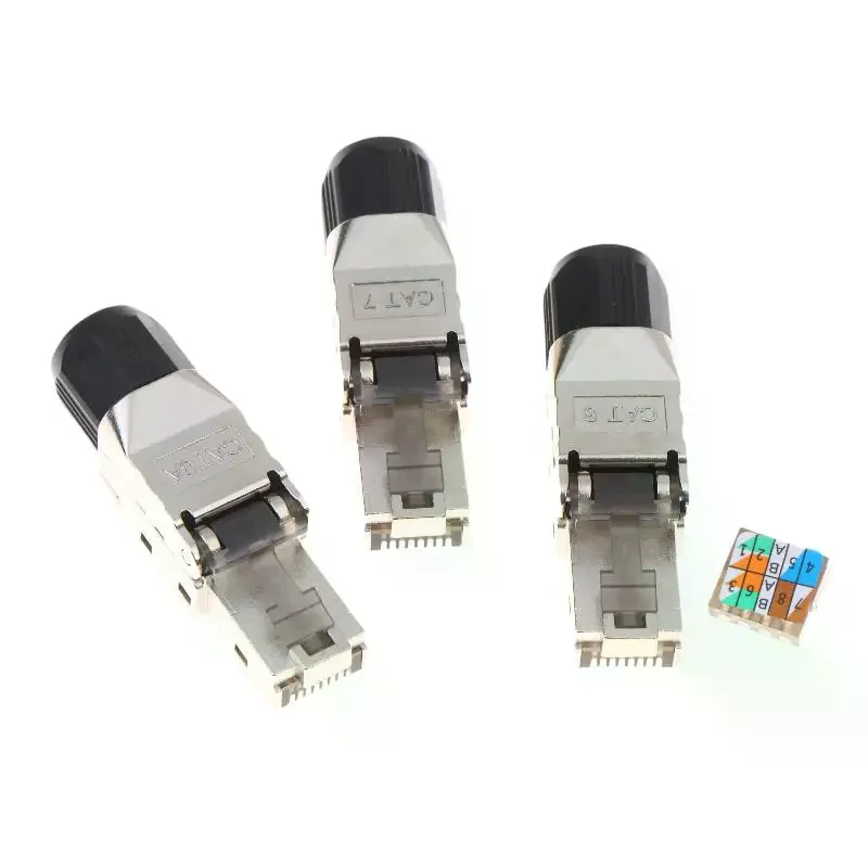 RJ45 Cat8 Modular Plug - 2000MHz 40Gbps Ethernet Connector for 22-24AWG STP/UTP Network Cables, Reusable