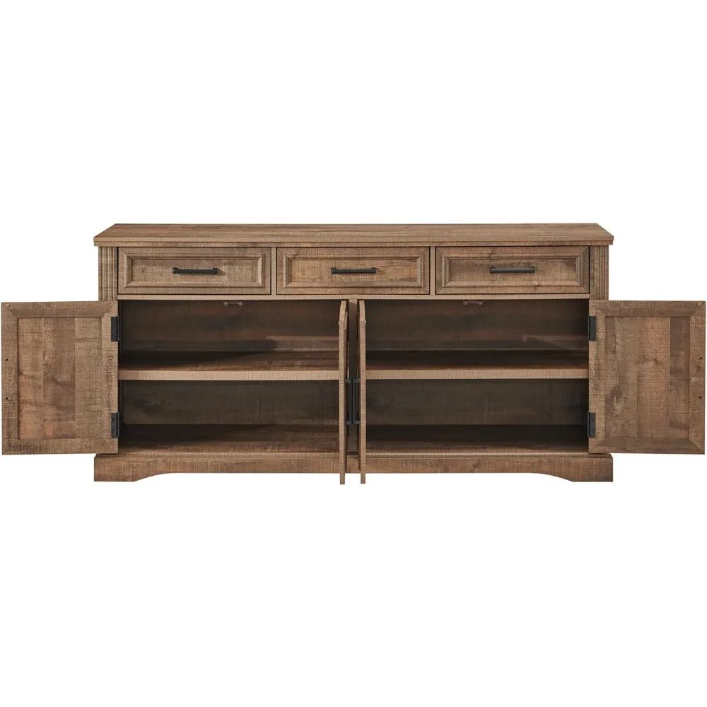 Jxqtlingmu 66 "großer Buffet Side board Schrank mit 4 Türen und 3 Schubladen, Buffet Tisch Kaffee bar Weinbar Lagers chrank für