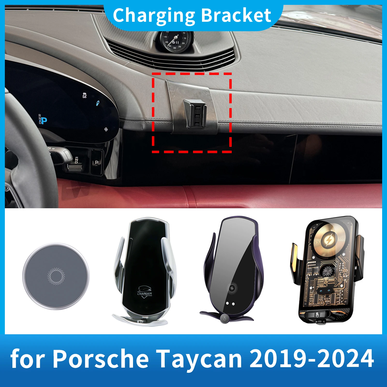 

Car Phone Holder Fit for Porsche Taycan 2019-2024 Screen Navigation GPS Bracket Base Accessories Charging