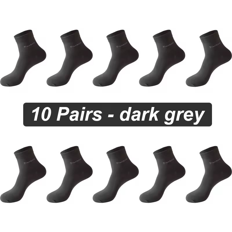 10Pairs Bamboo Fiber Socks Men Casual Business Anti-Bacterial Comfortable Breatheable High Quality Sock Male Plus Size EU38-46 - Image 9