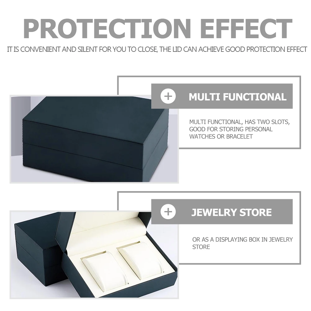Couple Watch Box Jewelry Storage Case PU Protective Container Bracelet Packing Advanced Fashion Display Box For Watches