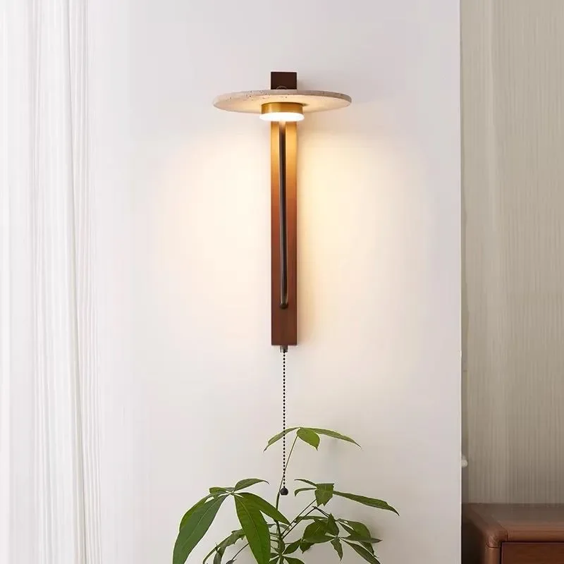 Vintage Japanese Style Wall Lamp Retro Bedroom Bedside Light French Medieval Decor Living Room Hotel Staircase Corridor Art