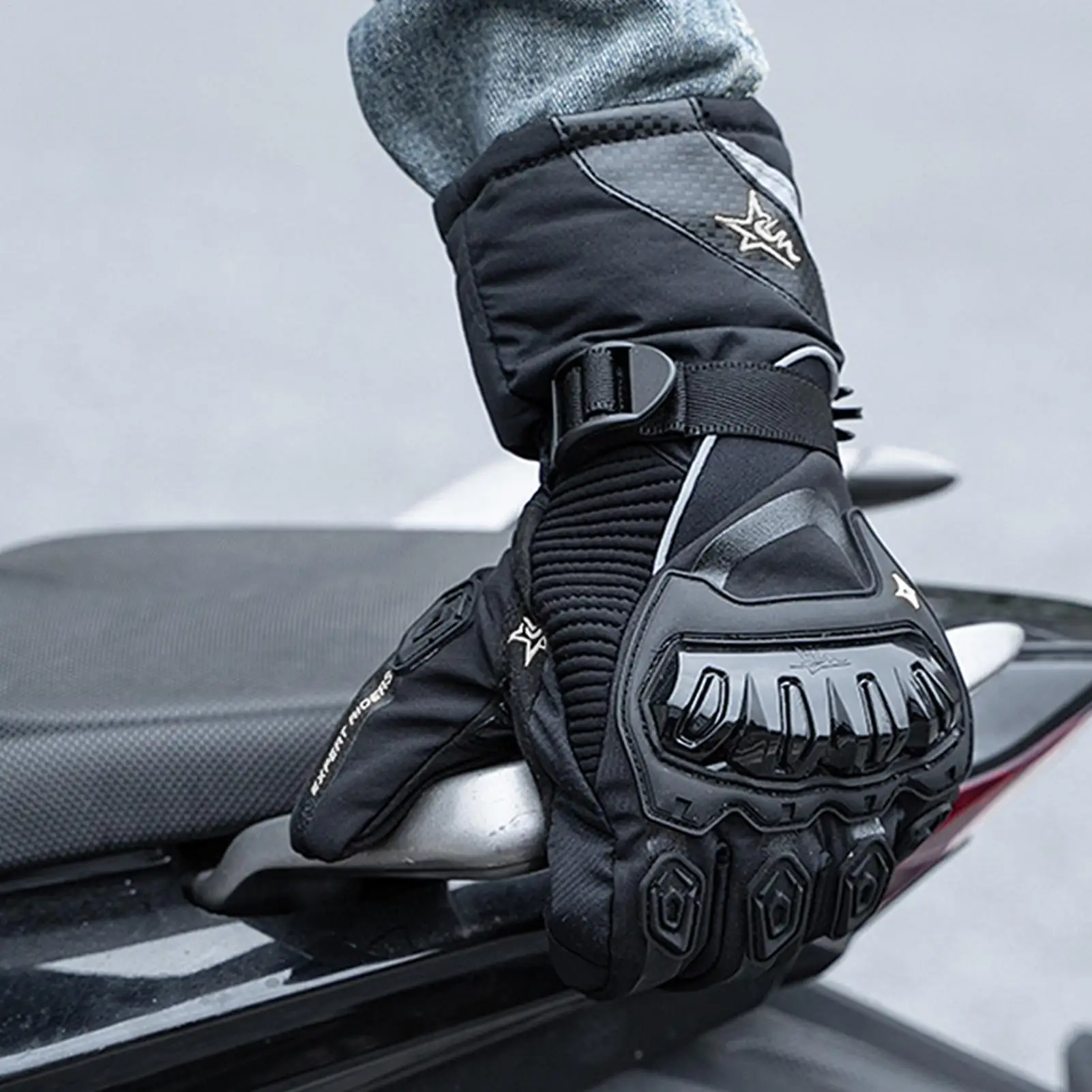 

Winter Motorcycle Gloves Waterproof Windproof Thermal Touchscreen Gloves with Anti-Slip Grip for Cold Weather Cycling, Ski, Fish