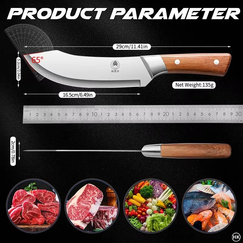 1PCS Boning knife, Professional Butcher Knife - Sharp, V-Blade for Deboning, Skinning, Slaughtering Beef, Pork