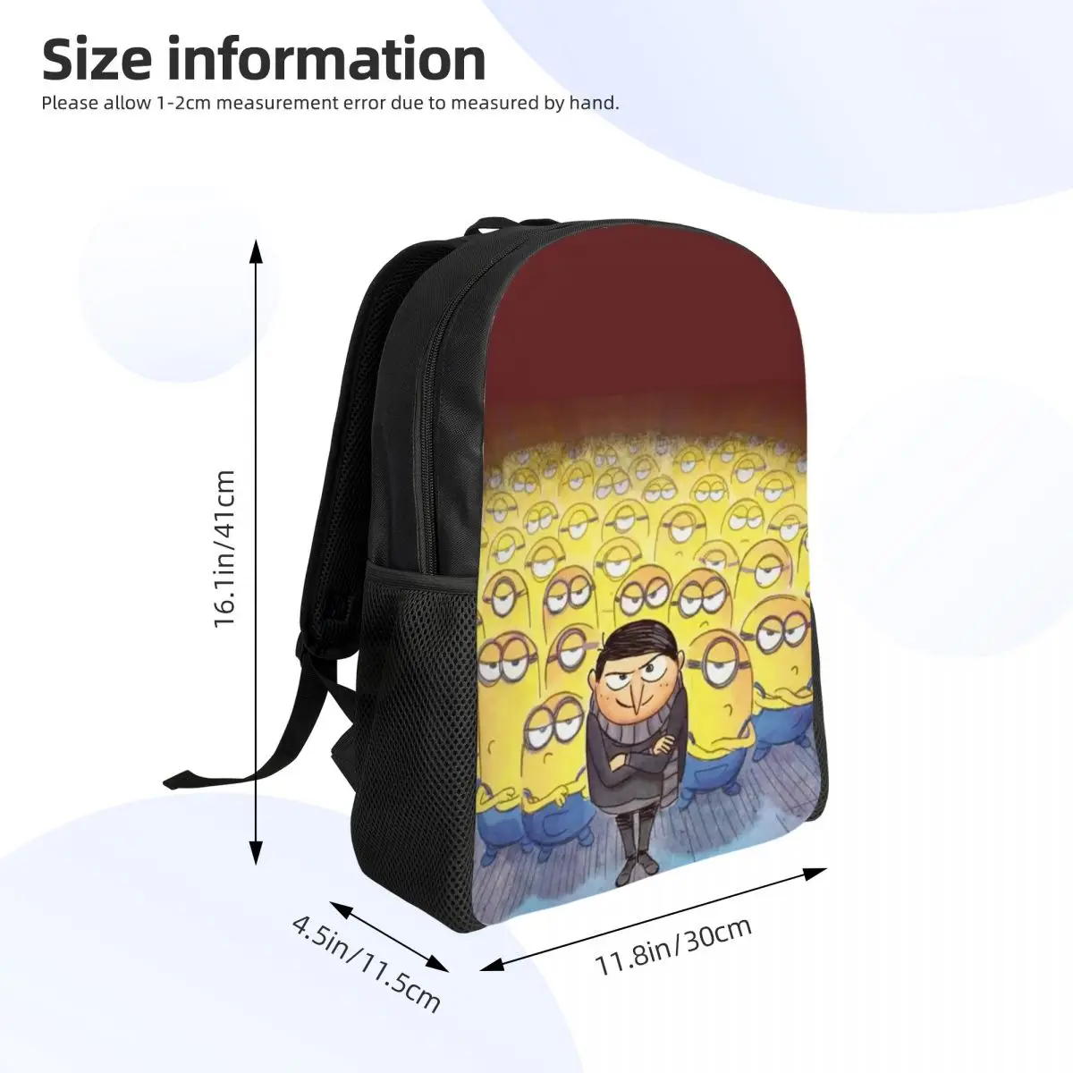 Mochila personalizada con dibujos animados de Minions para hombre y mujer, morral informal para ordenador portátil, bolsa para estudiantes universitarios