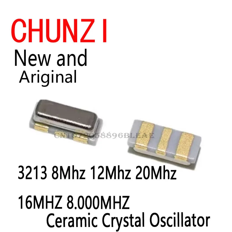 10pcs Ibuw SMD Ceramic Crystal Oscillator 3PIN Ceramic Resonators CSTCE16M CSTCE8M 3.2*1.3 3213 8Mhz 12Mhz 20Mhz 16MHZ 8.000MHZ