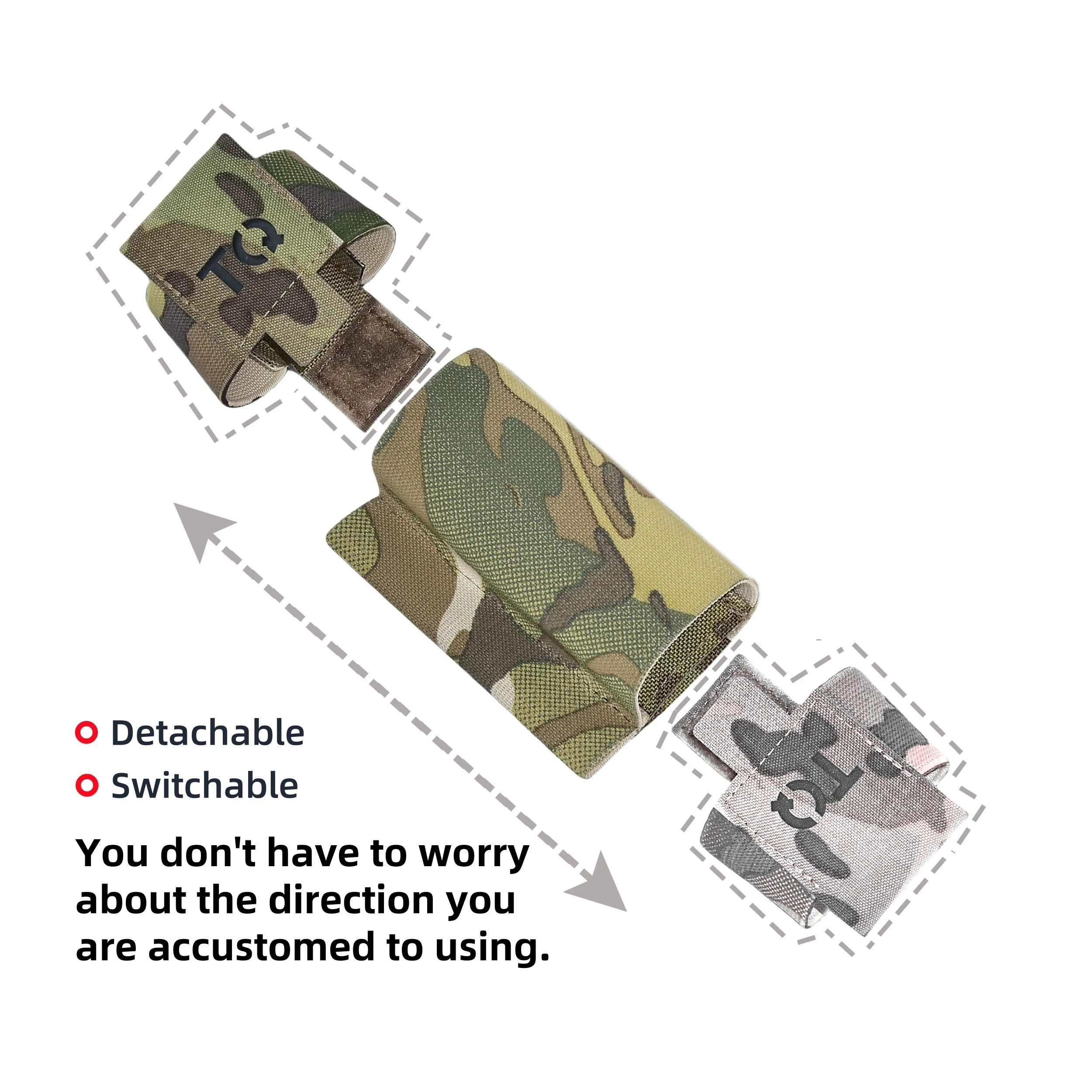 Tactical Molle Elastic Quick-Release TQ Pouch Molle Version Multi Direction Adjustable Tourniquet and Marker Holder