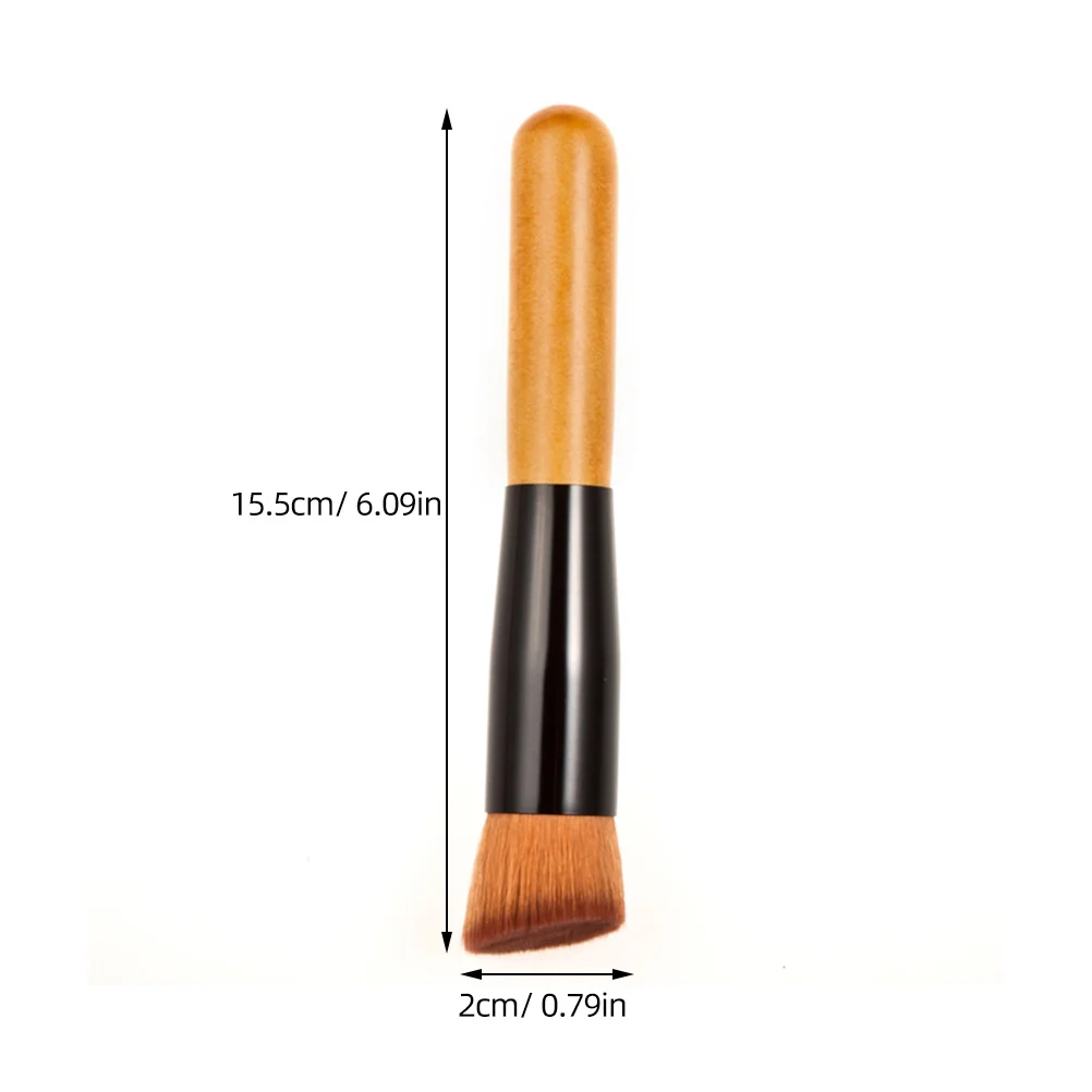 Brocha para base de maquillaje, Color aleatorio, mango de madera, pelo de nailon, brocha para mezclar mejillas y cara, uso Personal profesional