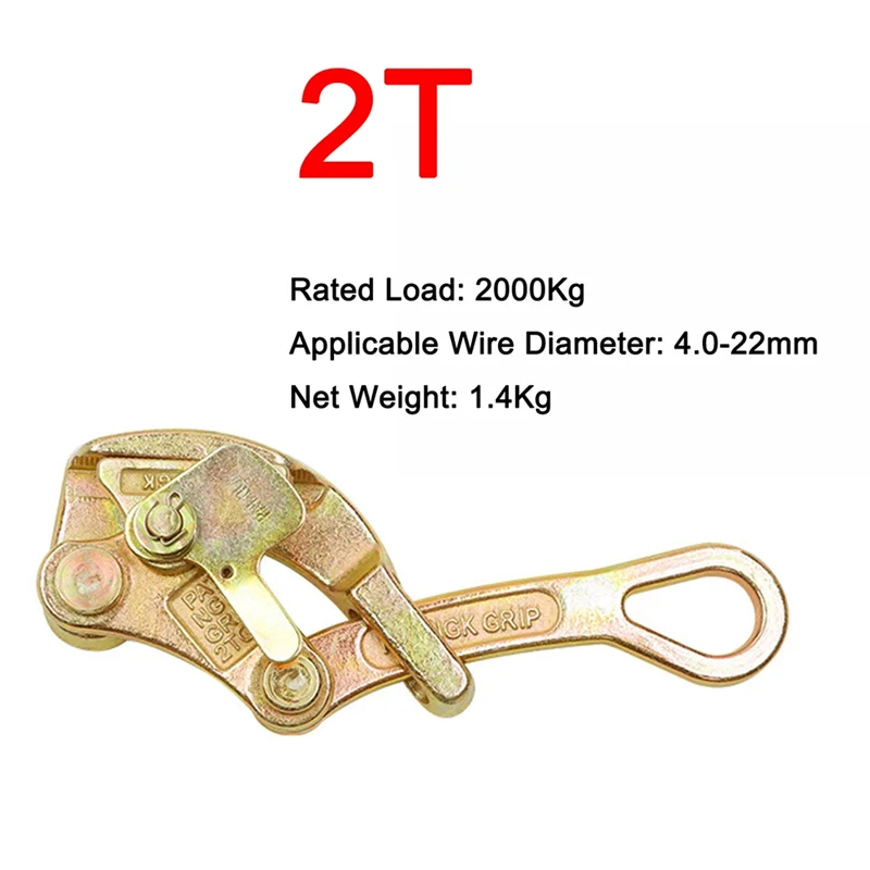 【Lowest-Price!】2T Come Along Wire Grip Clamp Universal Heavy Duty Insulated Wire Rope Grips Extra-High-Strength Cables
