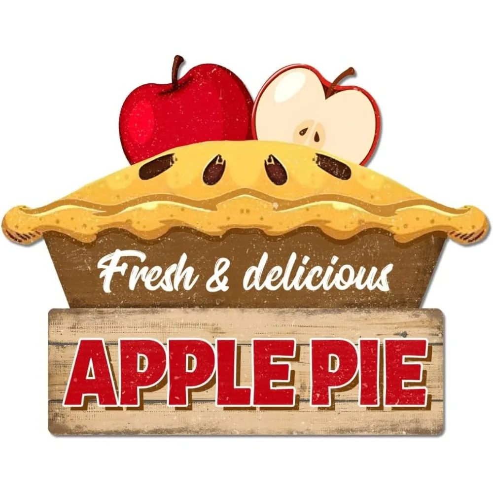 

Винтажная металлическая жестяная вывеска «Свежий и вкусный яблочный пирог» в стиле ретро, плакат с металлическими настенными декоративными жестяными вывесками для домашней кухни