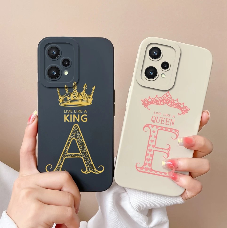 Phone Case For Realme 9 Pro Plus Capa Fashion Letters Liquid Silicone Anti Slip Cover Shell For Realme9 9Pro+ Fundas Soft Coque