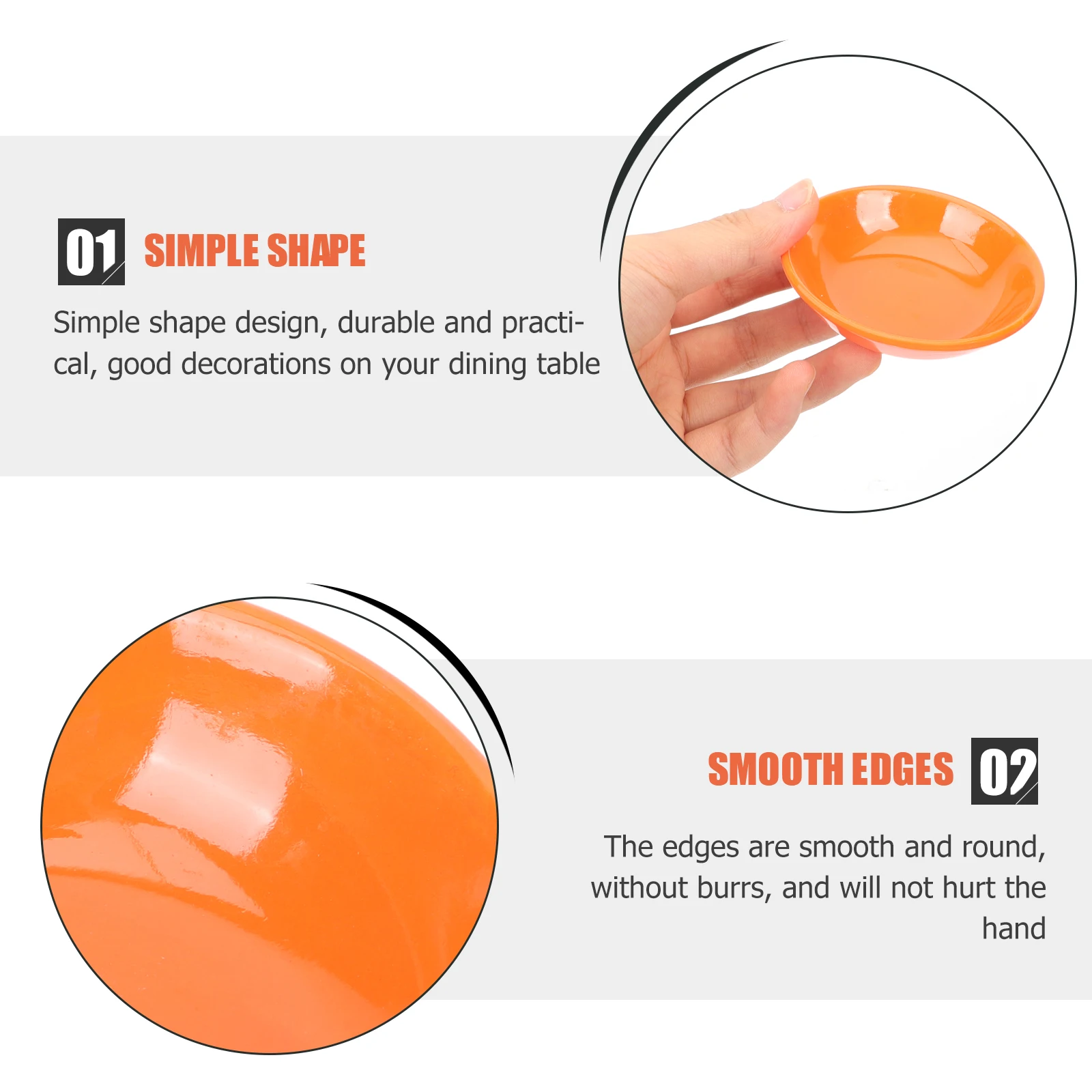 

Sauce Dish Small Vinegar Bowls Dipping Seasoning Kitchen Condiment Dishes Spice Snack Home Hotel Restaurant Bar Use Smooth Round