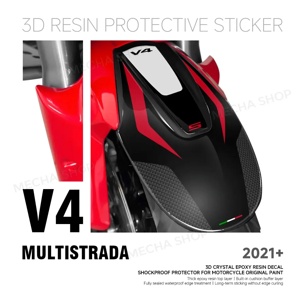 For Multistrada V4 S 2021-2024 Upper Fender 3D Stickers