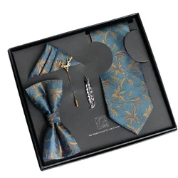 Tie Men's Fashion Retro Pattern British Style Dress Business Casual Gift Wedding Birthday Gift bow tie Box