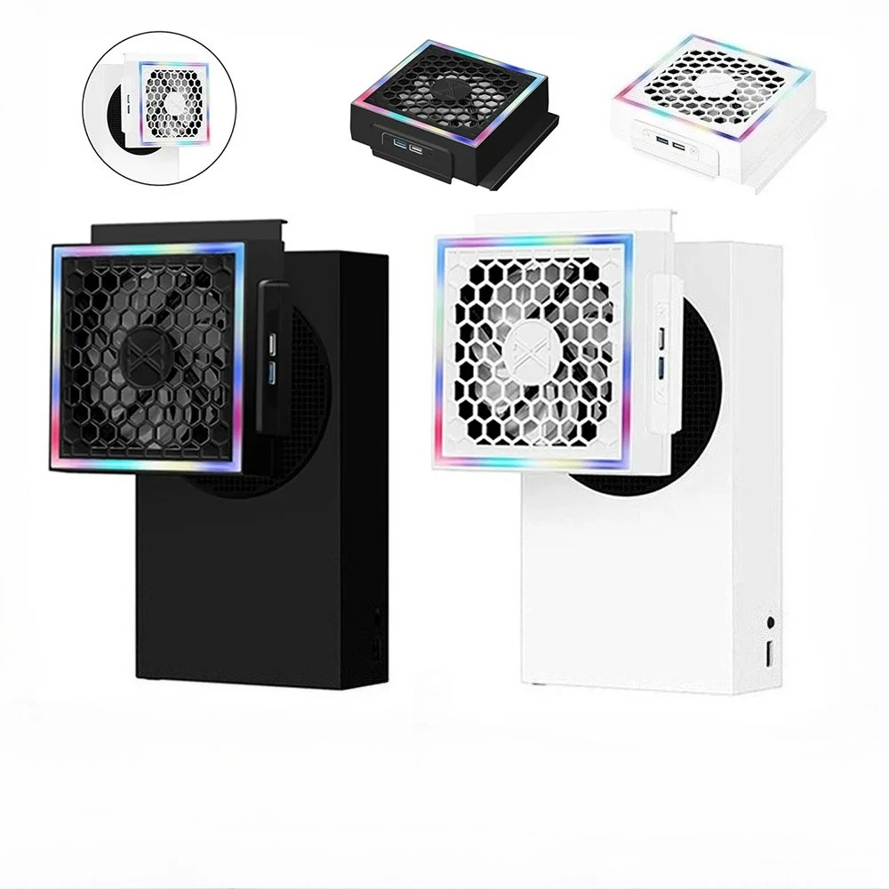 

RGB Cooling Fan For Xbox Series S Console 3 Gears 5V 2.4A with 2 USB Ports 7 Lighting Modes Game Accessories for Xbox Series S