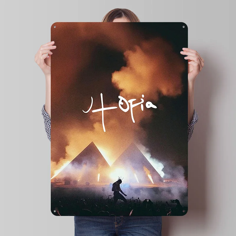 Travis Scott Metal Poster Tin Signs Wall Art Bedroom Decoration Gaming Custom Metal Sign for Home Decoration Posters on the Wall