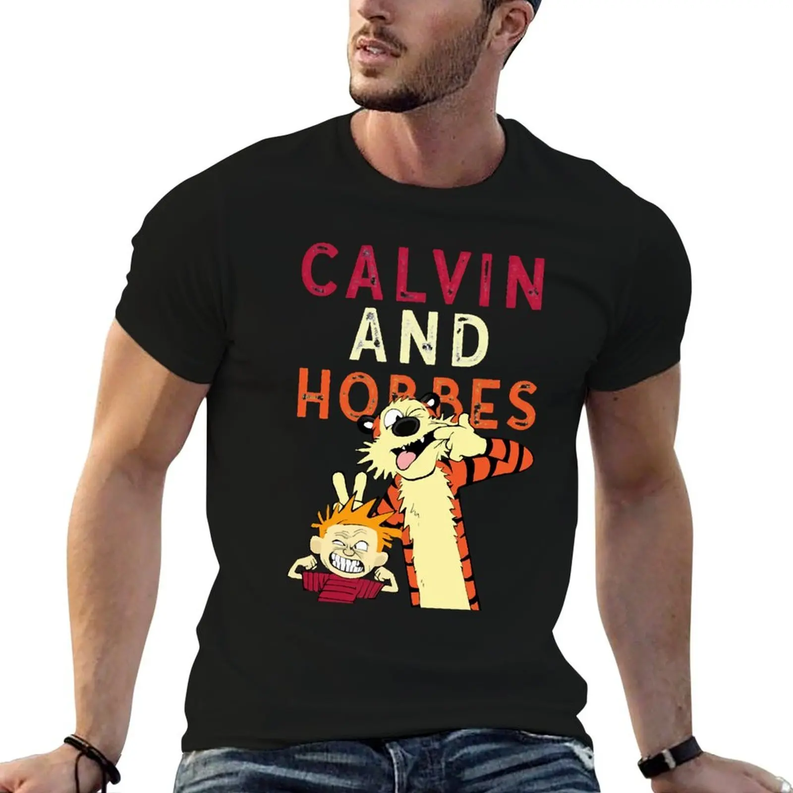 Famous Quotes On Calvin Arts Fans Hobbes Poster Arts Retro T-Shirt clothes boys whites t shirts for men cotton