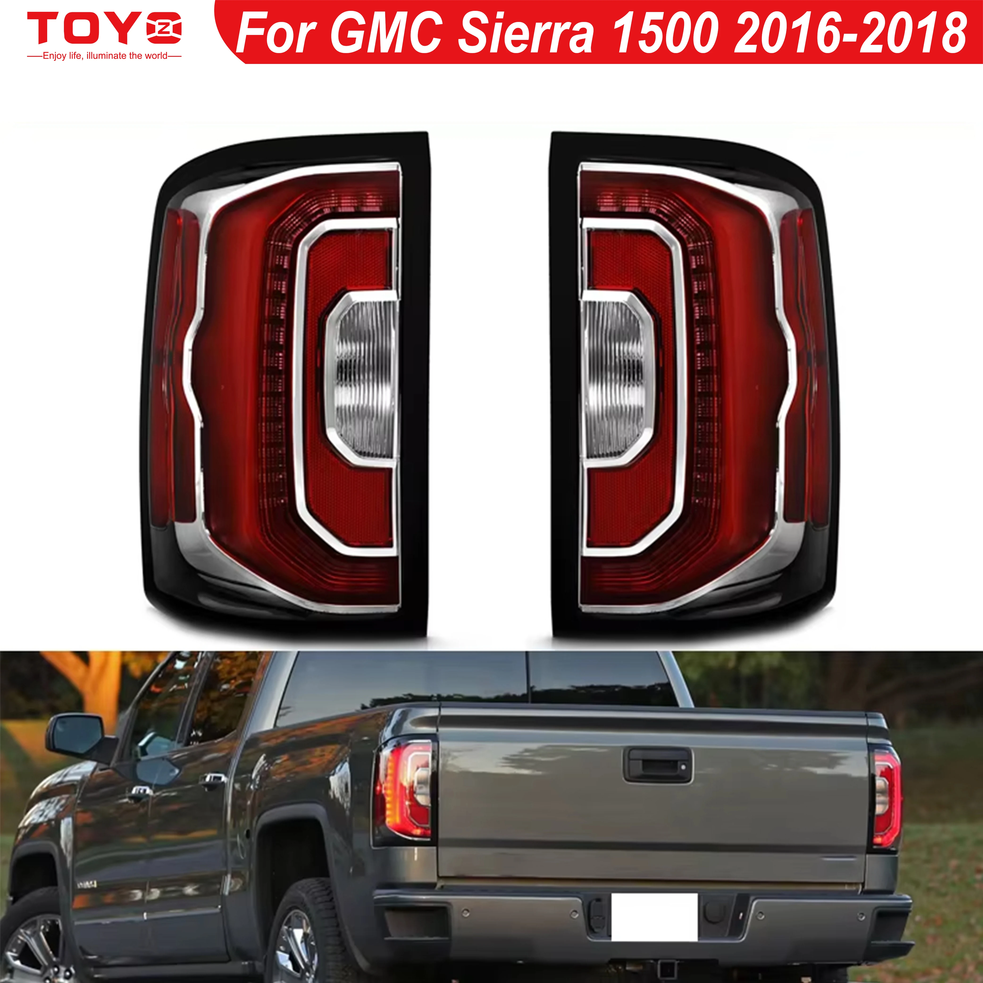 

LED Rear Tail Light For GMC Sierra 1500 2016 2017 2018 Turn Signal Brake Reversing Lamp DRL GM2800295 GM2801295 Car Accessories