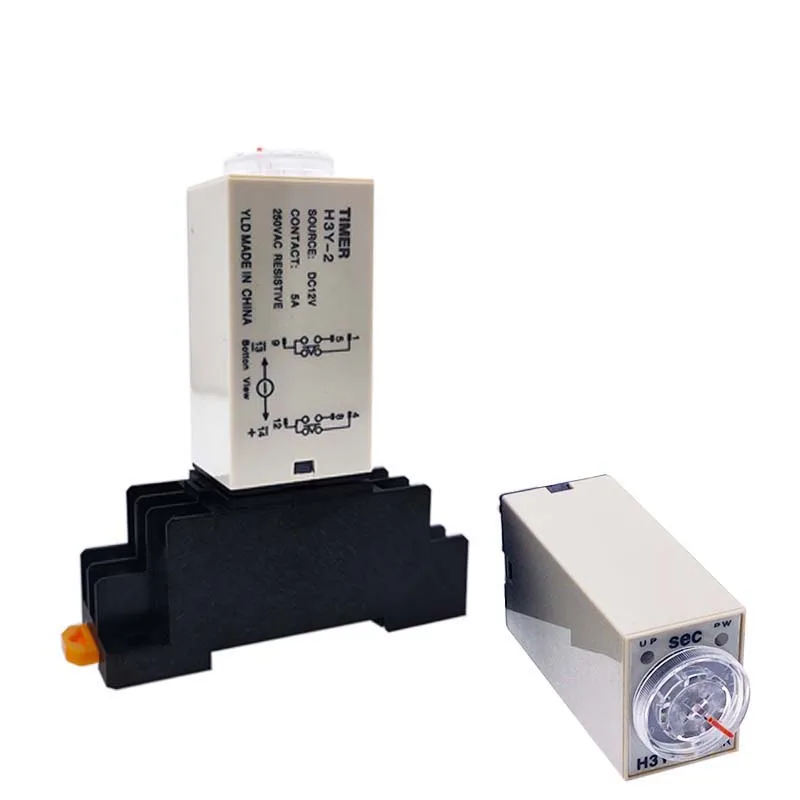 1 PC DC12V 24V H3Y-2 Przekaźnik czasowy 8-pinowe pokrętło opóźnienia włączania 5S/10S/30S/60S/3M/5M/10M/30M Timer DPDT