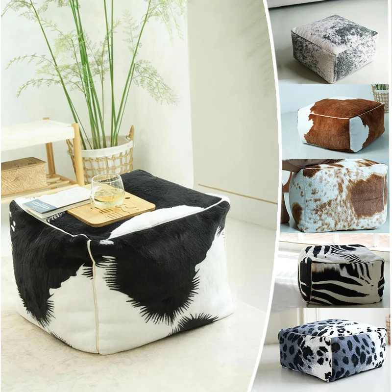 

50x50x37 см скандинавский одноместный мешок для фасоли, диван, имитация воловьей кожи, чехол для пуфа, ненабивные чехлы для подушек с татами для гостиной, спальни
