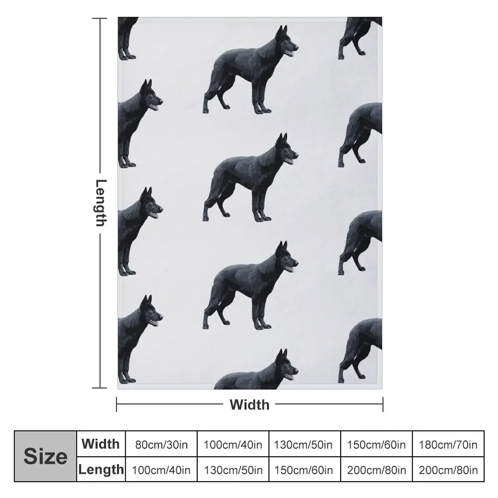 Black German Shepherd GSD Throw Blanket couch cozy soft plush fuzzy picnic outdoor blanket