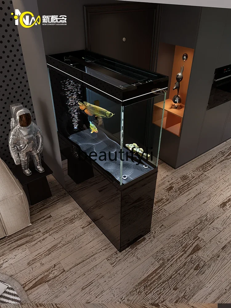 

zqxFish tank living room glass tank new ecological bottom filter smart aquarium with cabinet