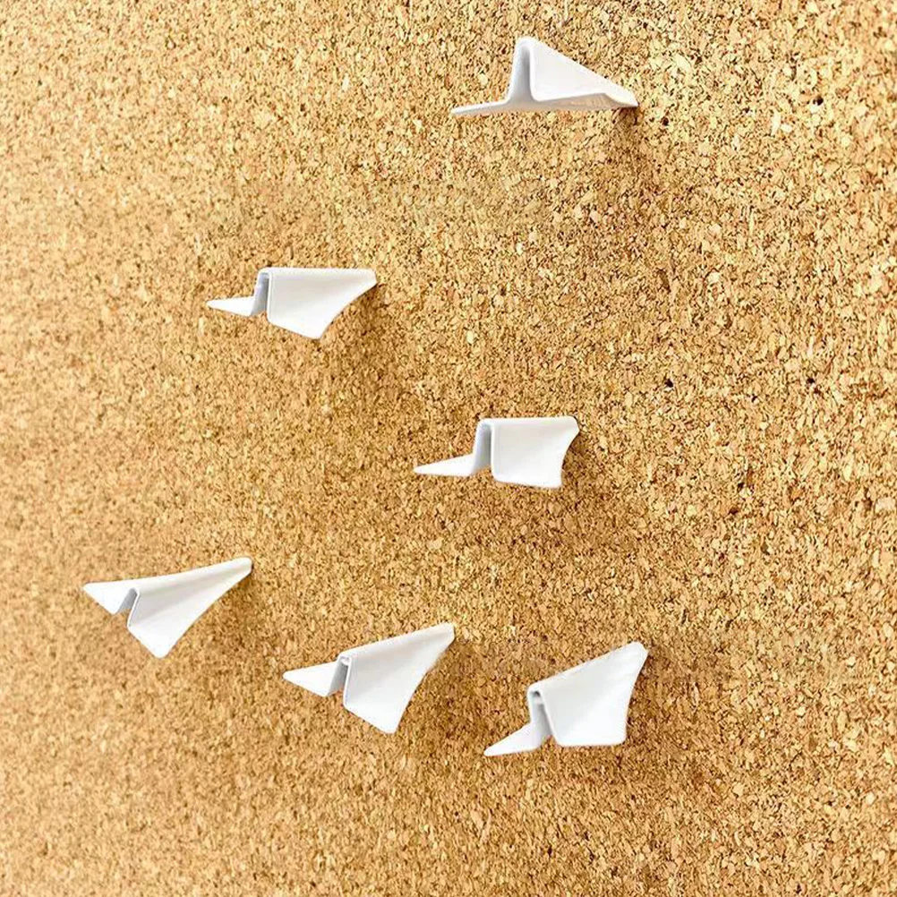 

6pcs Paper Airplane Thumbtacks Creative Decorative Pins Nails Pushpins Home Accessories Girls Bedroom Bulletin Board Safe