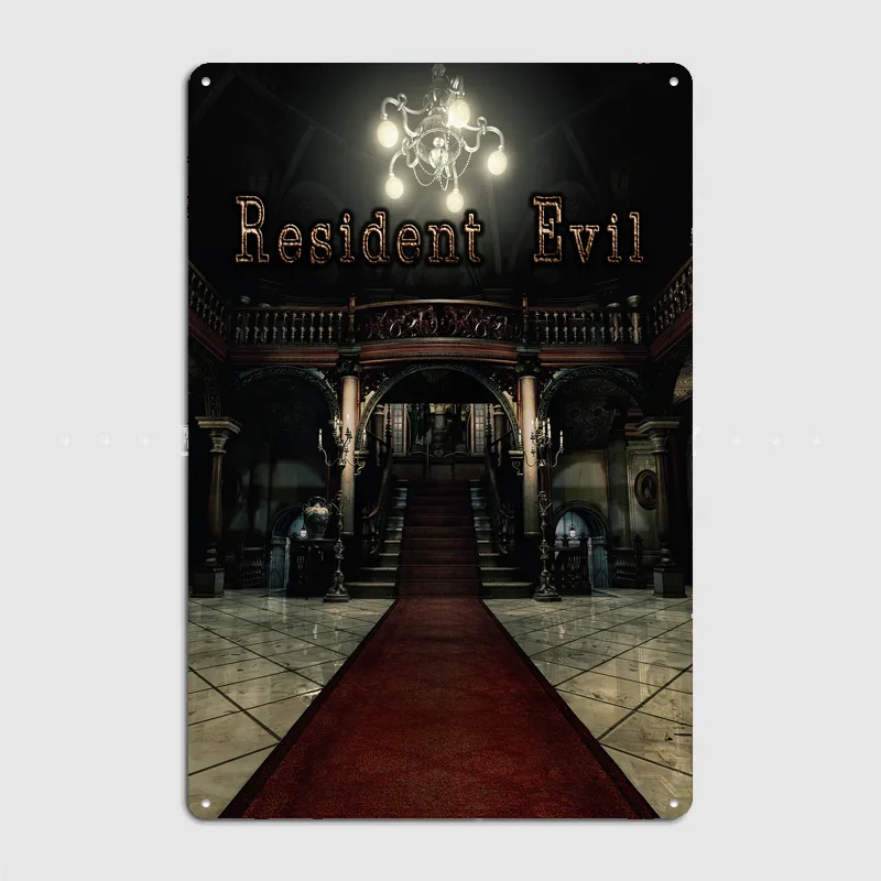 Resident Evil Remake Poster Metal Sign Custom Bedroom Room Decor Home Wall Decor Posters Indoor Wall Decoration