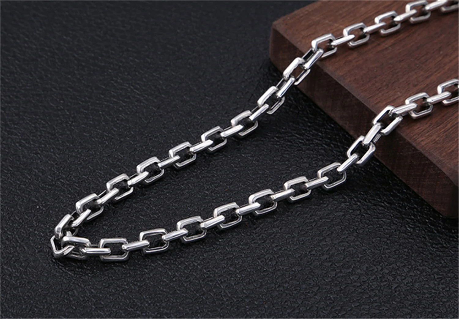 Heavy Chunky Square Cable Chain Necklace 7mm in 925 Sterling Silver Length 18