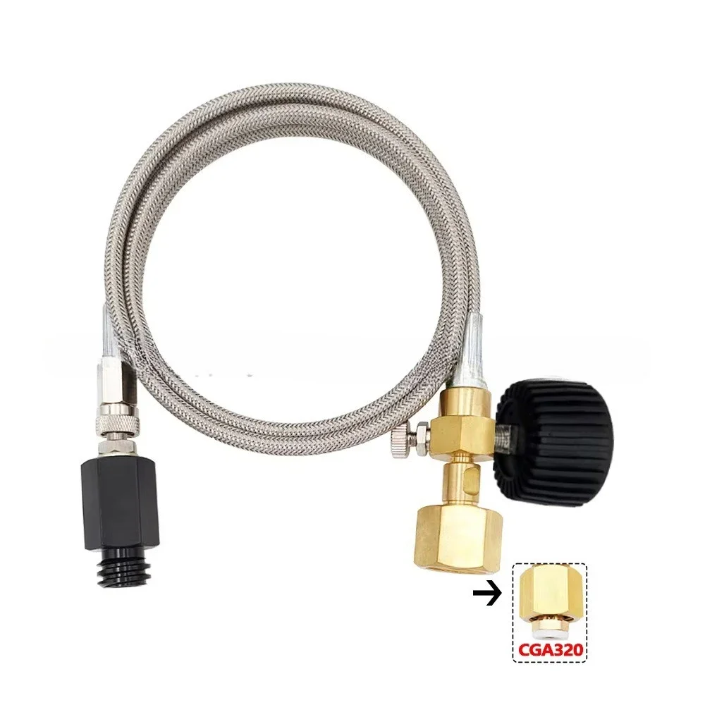 CALDO La macchina per l'acqua a bolle con tubi intrecciati in acciaio è collegata alla trachea e la grande bottiglia di tubi CGA320 e W21.8 2025