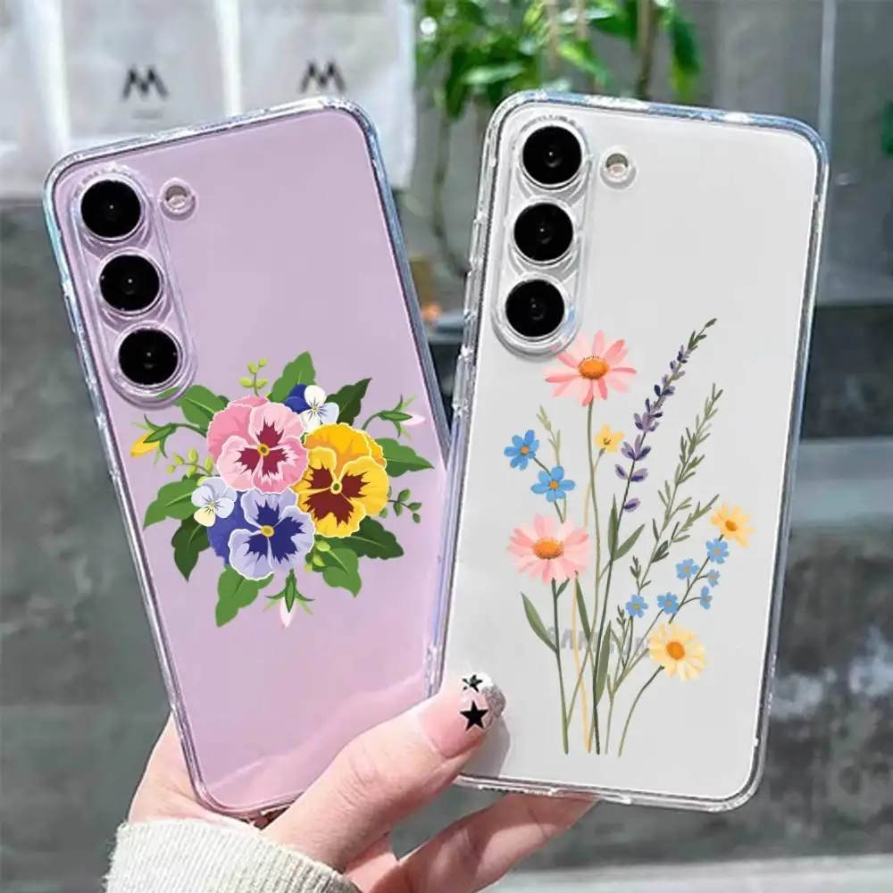

The Floral Wildflower ins Phone Case For Samsung GalaxyGalaxyA10,12,13,20,21s,22,31,32,52,71,72,73,Soft Transparent Cover