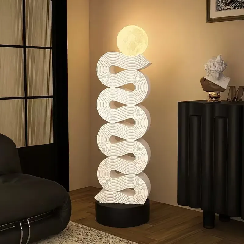 

Room Decoration Abstract Curve Floor Ornament Luxury Living Room Large Floor Lamp Decoration Sofa Side Bedroom Entrance Decor