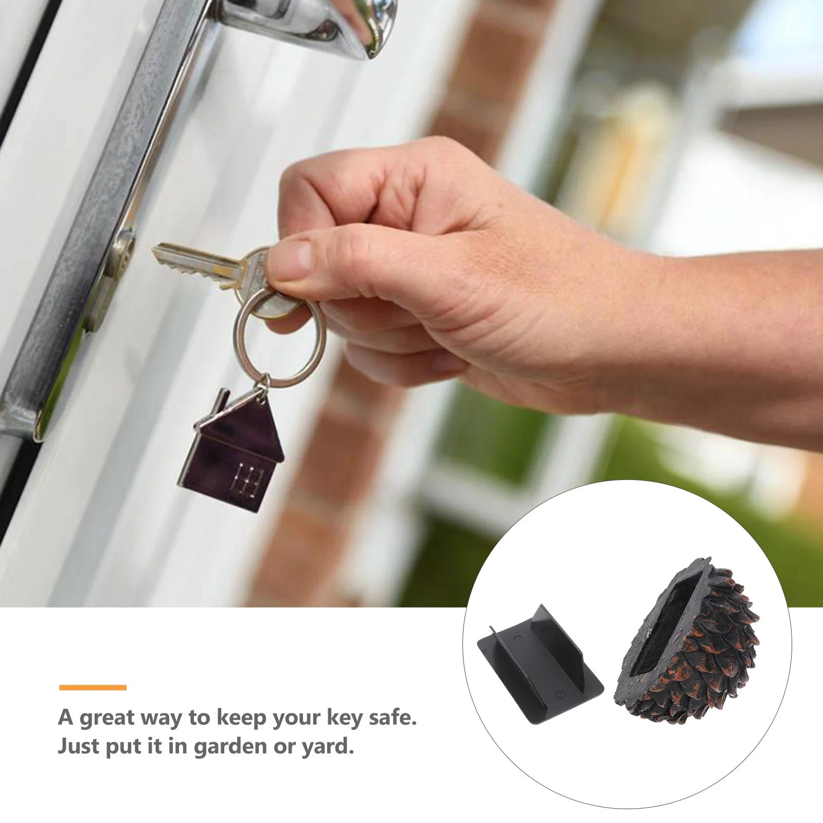 1 шт., форма кедрового ореха, смоляная коробка для ключей, имитация камня, сейф для хранения ключей, подходит для сада, двора, коробка для экономии