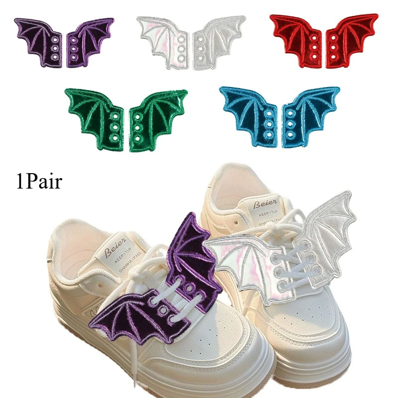 A Pair Of Hot Selling Fun Cartoon Bat Wings Luggage Badge Embroidery Cloth Sticker DIY Clothing Accessories Shoe Bag