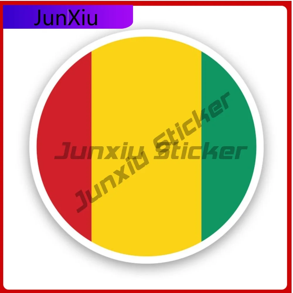 

Round Guinean Flag Fade Resistant Sun Resistant Cartoon For Bumper Rear Windshield Motorcycle Easy To Remove Self Adhesive Decal