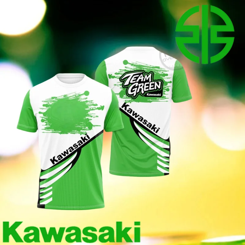 

Kawasaki Motorcycle Quick-drying T Shirt 2025 Riding Competition Sports Breathable Tops High-end Motorcycle Brand Short Sleeves
