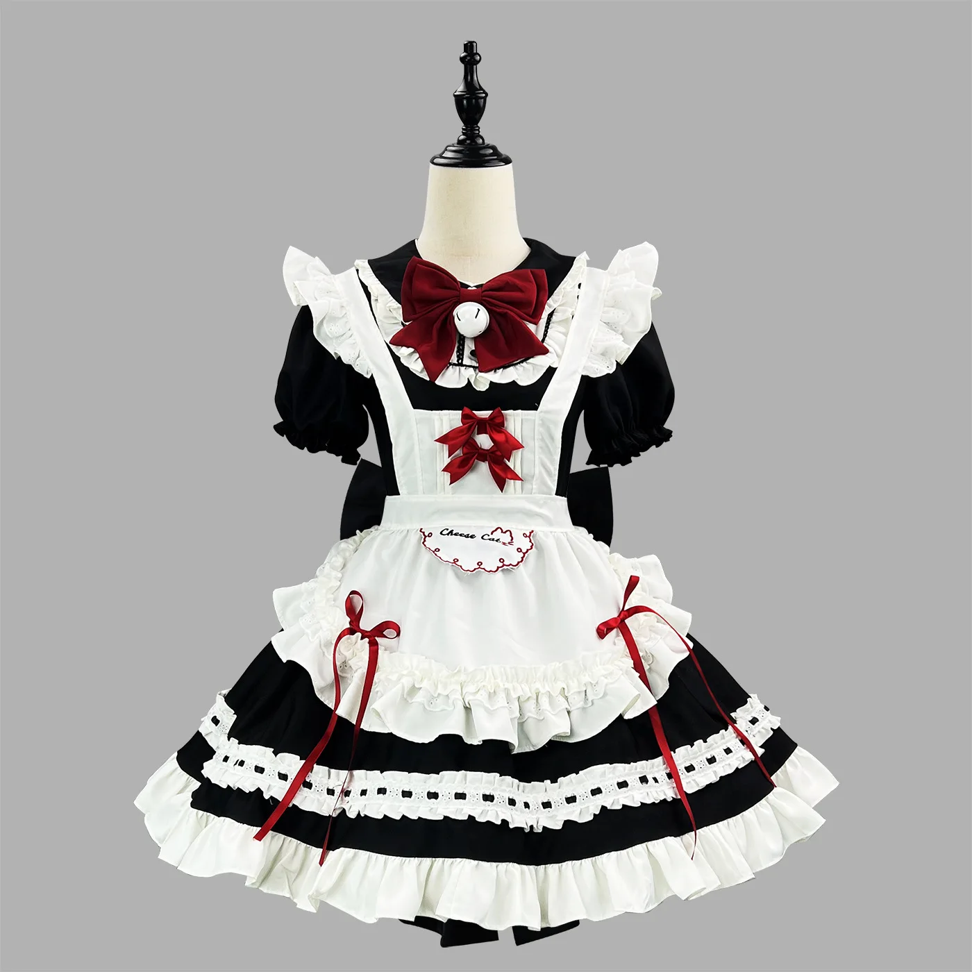 

6 Pcs Lolita Suit Black And White Cute Soft Girl Maid Lolita Dress Maid Outfit Soft Girl Cafe Anime Cosplay For Halloween Xmas