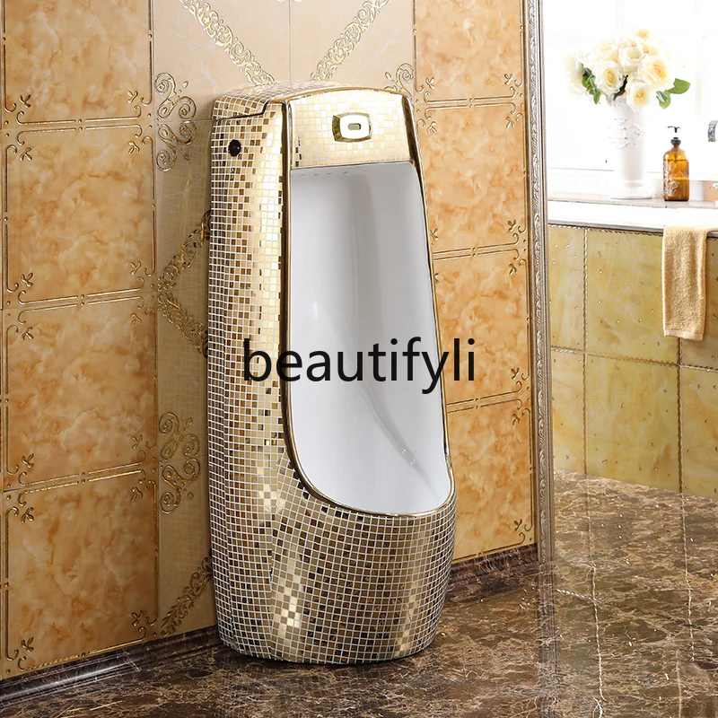 

Personalized golden urinal household induction urinal wall-mounted, creative urinal wall-mounted