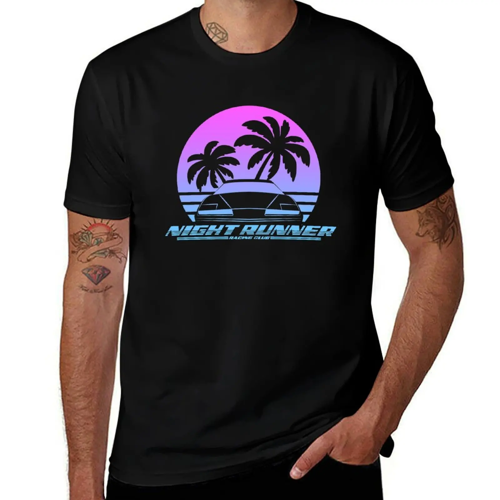 

Night Runner Racing Club (Gradient Logo) T-Shirt man t shirts graphic man t shirt summer man t shirt heavy cotton T-Shirt