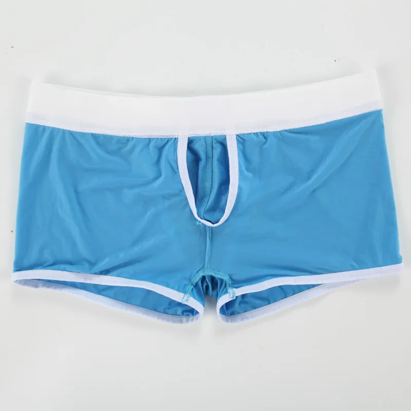 Mens AIBC Underwear Big Pouch Boxer Shorts Penis Hole Ice Silk Sexy Panties Ball Hammock Open Crotch Ropa interior sexy