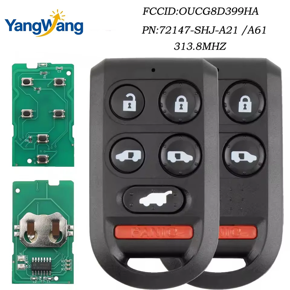

mando a distancia para coche 5/6 botones 313,8 Mhz para Honda Odyssey EX, EXL Touring 2005-2010 OUCG8D-399H-A 72147-SHJ-A21 /A61