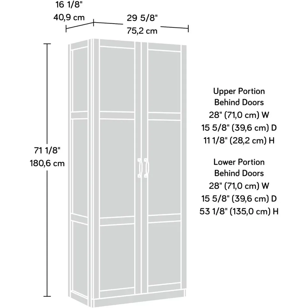 Selecteer Opslag Pantry Kasten, L: 29.69 "X W: 16.34" X H: 70.10 ", Witte Afwerking