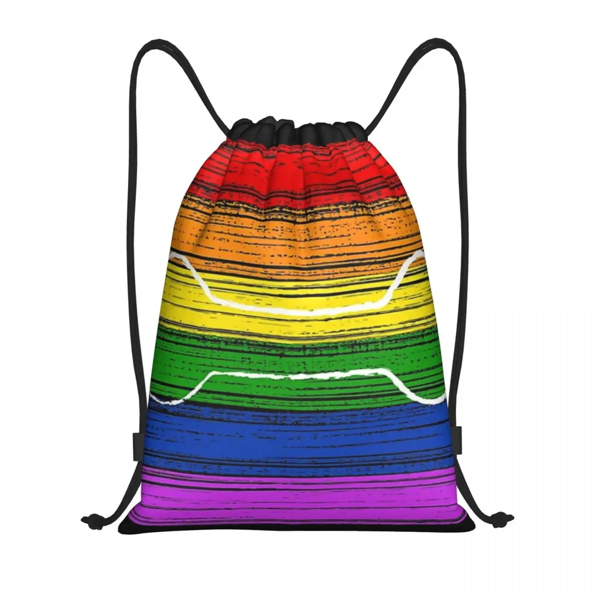 

Custom Pattern Logo Drawstring Bag Rainbow Puppy Pride Travel Backpack Student Storage Bag School Bag ꦫ