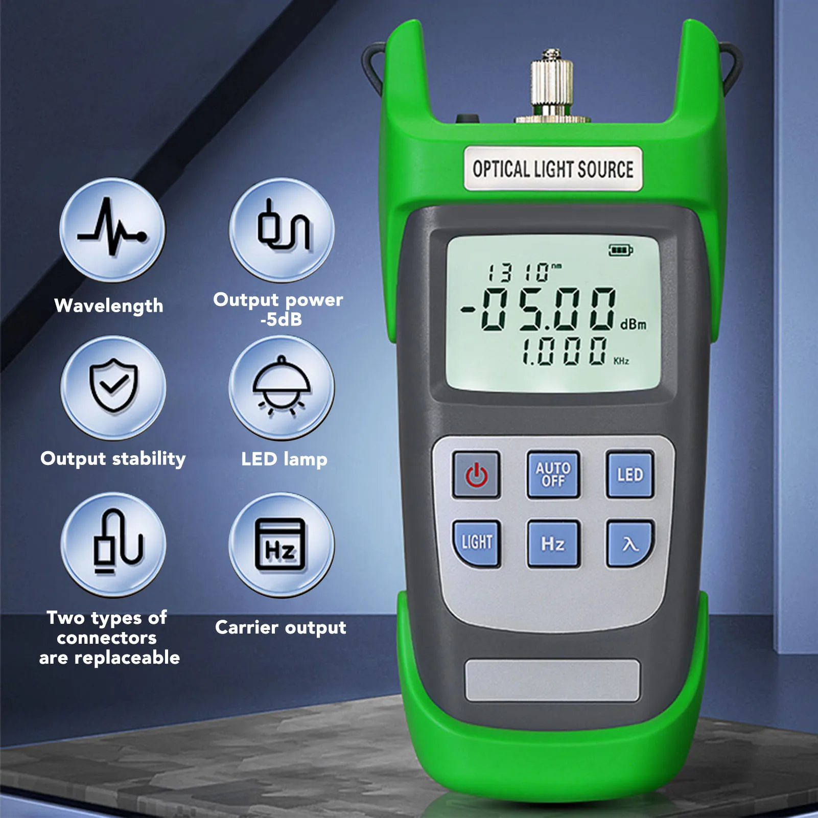 Optical Power Meter High  Rechargeable Optical Light Source 2.5mm  Interface with LED Light for Line Inspection
